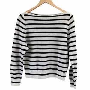 VINCE Boatneck Striped Cropped Sweater
